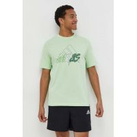 adidas tricou din bumbac bărbați, culoarea verde, cu imprimeu IN6243