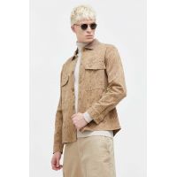 Abercrombie & Fitch jachetă culoarea bej, oversized