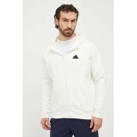 adidas bluză Z.N.E bărbați, culoarea bej, cu glugă, cu imprimeu  IR5208