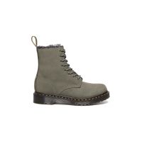 Dr. Martens bocanci de piele 1460 Serena femei, culoarea gri, cu toc plat, izolat, DM30953059