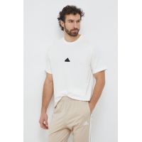 adidas tricou Z.N.E bărbați, culoarea bej, uni IN7097