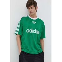 adidas Originals tricou bărbați, culoarea verde, cu imprimeu IM9457