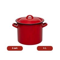 Set 6 oale emailate cu capac 4 L en-gross