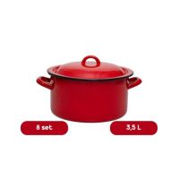 Set 8 cratite emailate adanci 3,5 L cu capac en-gross
