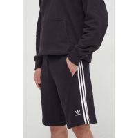 adidas Originals pantaloni scurți din bumbac Adicolor 3-Stripes culoarea negru, IU2337