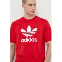 adidas Originals tricou din bumbac Trefoil bărbați, culoarea roșu, cu imprimeu, IR8009