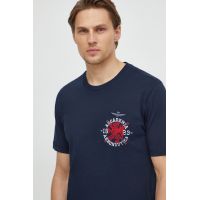 Aeronautica Militare tricou din bumbac barbati, culoarea albastru marin, cu imprimeu