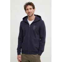 Aeronautica Militare bluza barbati, culoarea albastru marin, cu glugă, cu imprimeu