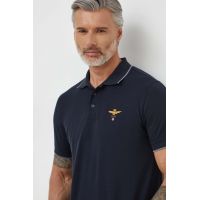 Aeronautica Militare polo de bumbac culoarea albastru marin, cu imprimeu