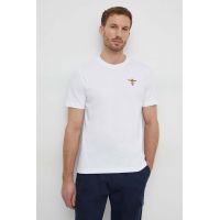 Aeronautica Militare tricou din bumbac barbati, culoarea alb, cu imprimeu