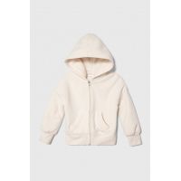 Abercrombie & Fitch bluza copii culoarea bej, cu glugă, neted