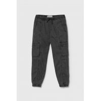 Abercrombie & Fitch pantaloni copii culoarea gri, neted