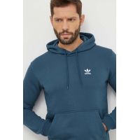 adidas Originals bluza barbati, culoarea verde, cu glugă, neted