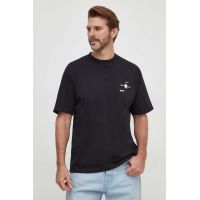 BOSS Orange tricou din bumbac bărbați, culoarea negru, cu imprimeu 50510218