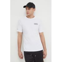 EA7 Emporio Armani tricou barbati, culoarea alb, cu imprimeu