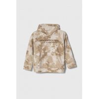 Abercrombie & Fitch bluza copii culoarea bej, cu glugă, modelator