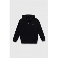 Abercrombie & Fitch bluza copii culoarea negru, cu glugă, neted