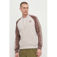 adidas Originals bluză bărbați, culoarea bej, cu imprimeu IS3322