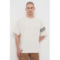 adidas Originals tricou din bumbac bărbați, culoarea bej, cu imprimeu  IV5354