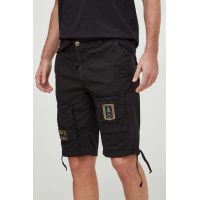 Aeronautica Militare pantaloni scurti din bumbac culoarea negru