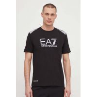 EA7 Emporio Armani tricou barbati, culoarea negru, cu imprimeu