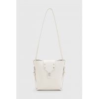 AllSaints poseta de piele MIRO culoarea alb