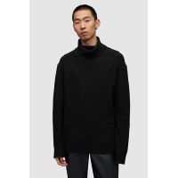 AllSaints pulover de lana VARID culoarea negru, călduros, cu guler