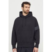adidas Originals bluză bărbați, culoarea negru, cu glugă, cu imprimeu  IP3286