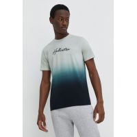 Hollister Co. tricou din bumbac barbati, culoarea verde, modelator