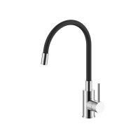 Baterie Lebada Bucatarie Sanobi Nobila, pipa inalta, Negru, cartus ceramic D 40 mm