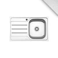 Chiuveta Sanobi, 1 Cuva dreapta, Inox texturat, pe blat, 80 x 50 cm
