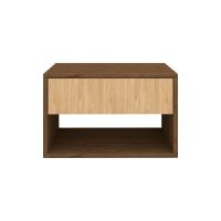 Noptiera Pedro, 1 Sertar, Stejar Bronz/Lemn Natural, 53 x 35 x 33 cm