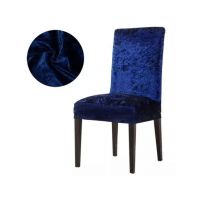 Huse Scaune Catifea Elastice Albastre, Set 6 bucati, Engros