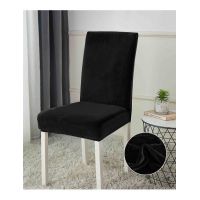Huse Scaune Catifea Groasa Negru Premium, Set 6 bucati, Engros