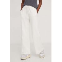 Abercrombie & Fitch pantaloni de trening culoarea bej, neted