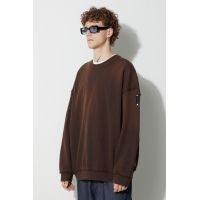 A-COLD-WALL* bluză SHIRAGA CREWNECK bărbați, culoarea maro, uni ACWMW141B
