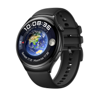 HUAWEI WATCH 4 cu eSIM, carcasă Stainless Steel, curea Black Fluoroelastomer, Android/iOS
