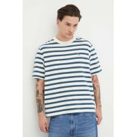 Abercrombie & Fitch tricou din bumbac barbati, culoarea bej, modelator