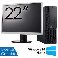 Pachet Calculator Refurbished DELL OptiPlex 3060 SFF, Intel Core i5-8400 2.80GHz, 8GB DDR4, 256GB SSD + Monitor 22 Inch + Windows 10 Home