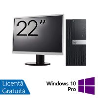 Pachet Calculator Refurbished DELL OptiPlex 5060 Tower, Intel Core i5-8400 2.80 - 4.00GHz, 8GB DDR4, 256GB SSD + Monitor 22 Inch + Windows 10 Pro