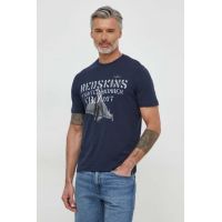 Aeronautica Militare tricou din bumbac barbati, culoarea albastru marin, cu imprimeu