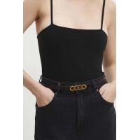 Answear Lab curea de piele femei, culoarea maro