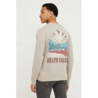 Hollister Co. longsleeve din bumbac culoarea maro, cu imprimeu