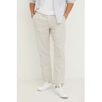 Abercrombie & Fitch pantaloni din amestec de in culoarea bej, drept