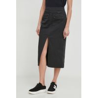 Aeronautica Militare fusta culoarea negru, midi, drept