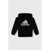 adidas bluza copii culoarea negru, cu glugă, cu imprimeu