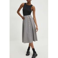 Answear Lab fusta culoarea gri, midi, evazati