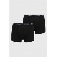 Armani Exchange boxeri 2-pack barbati, culoarea negru