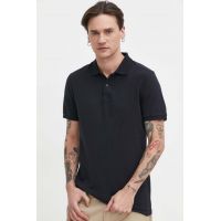 Hollister Co. tricou polo barbati, culoarea negru, neted