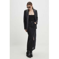 Answear Lab fusta jeans culoarea negru, maxi, evazati